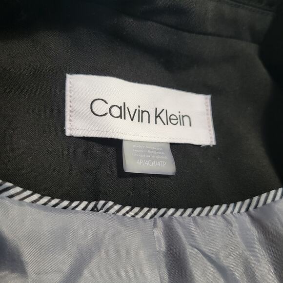Calvin Klein One-Button Blazer Jacket Black NWT Petite Size 4P - Picture 10 of 12